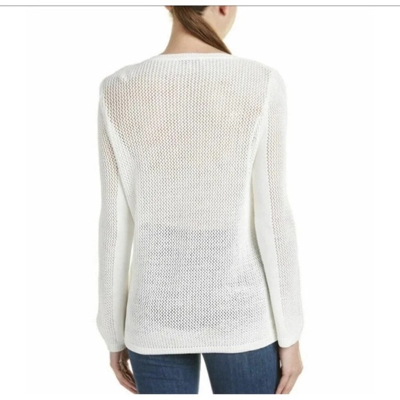 Sandro Paris Open Knit Fringe Top Sweater Long Slev Size Small - Picture 2 of 15